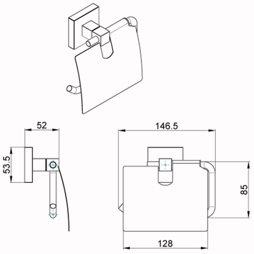 Держатель туалетной бумаги с крышкой Azario Rina AZ-87010, хром фото 2