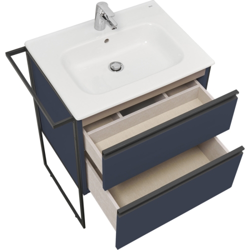 Тумба с раковиной Roca Domi 60, 80 подвесная/напольная, синий матовый фото 5