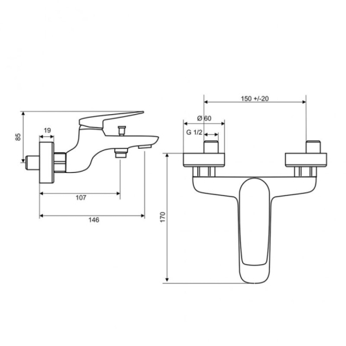 Смеситель для ванны Paini Laguna LACR111 без аксессуаров хром фото 4