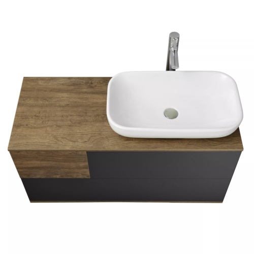 Тумба с раковиной Лола Акватон Терра 85, 105 Дуб Кантри/Антрацит фото 3