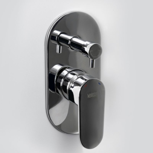 Встроенный смеситель для ванны на 2 положения Wasserkraft Donau 5341 хром фото 2