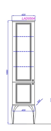 Пенал напольный Aqwella LA DONNA 40 см чёрный фото 2