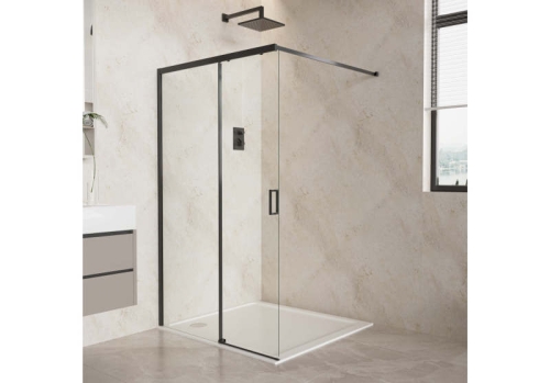 Душевая перегородка Aquatek AQ.WISL.120.1BL 120 раздвижная, профиль черный матовый