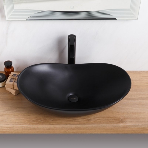 Раковина накладная Belbagno BB1404-H301 605x360x155мм черный матовый фото 2