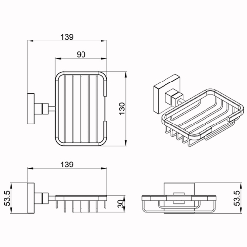 Мыльница решетка Azario Rina AZ-87009 фото 2