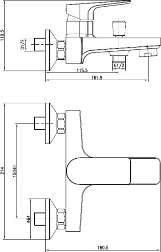 Смеситель для ванны Cersanit Nature 63064 хром (без душевого гарнитура) фото 3