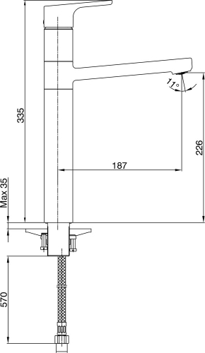 Смеситель высокий для раковины E.C.A Luna 102108949EX хром фото 2
