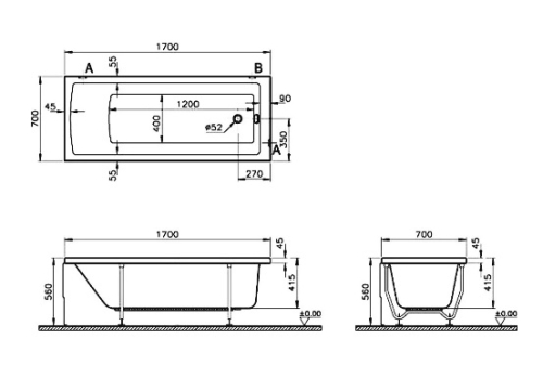 Ванна акриловая Vitra Neon 170*70 + каркас + панель фото 3