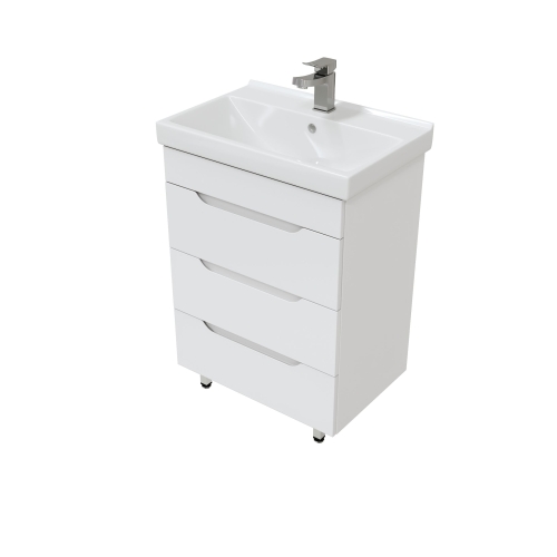 Тумба с умывальником Мирсант Soho Quadro 60 - Fest (узкая) напольная, без доводчика