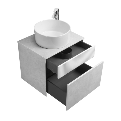 Тумба под раковину Aquaton Марбл 60, 80, 100 Слэйт/Белый матовый фото 4