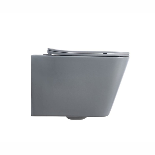 Унитаз подвесной безободковый SOLE CUBE 2 Grey серый матовый фото 2