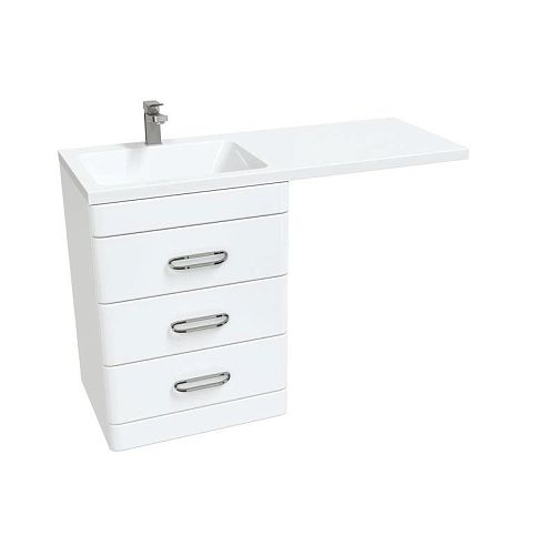 Тумба с раковиной над стиральной машиной Mirsant Fuji 120 напольная, белая