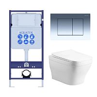 Инсталляция SET AQUATEK АМАДЕО 4в1  кнопка белая, хром, черная