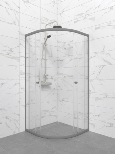 Душевое ограждение Triton Альфа-Графит 90*90, 100*100 прозрачное стекло фото 4