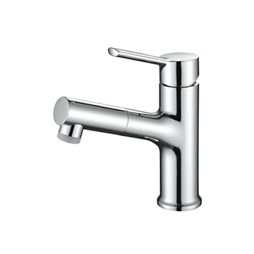 Смеситель с выдвижной лейкой на умывальник Ledeme L1055-25 хром