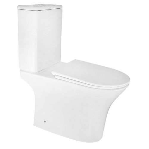 Унитаз напольный безободковый Azario Fretta Round AZ-7121A с сидением микролифт