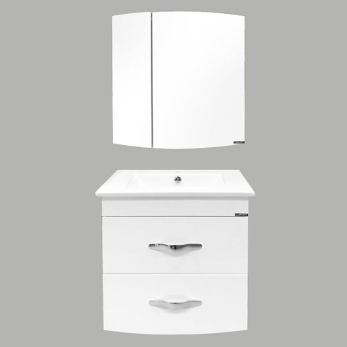 Тумба с умывальником Comforty Лаура 60 75 белый глянец  подвесная фото 4