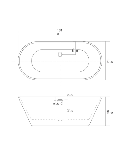 Ванна акриловая Хорса 168*76, ножки, сифон фото 3