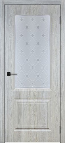 Дверь межкомнатная Tandoor СК-2 с белым матовым стеклом, Белый матовый, Дуб натур
