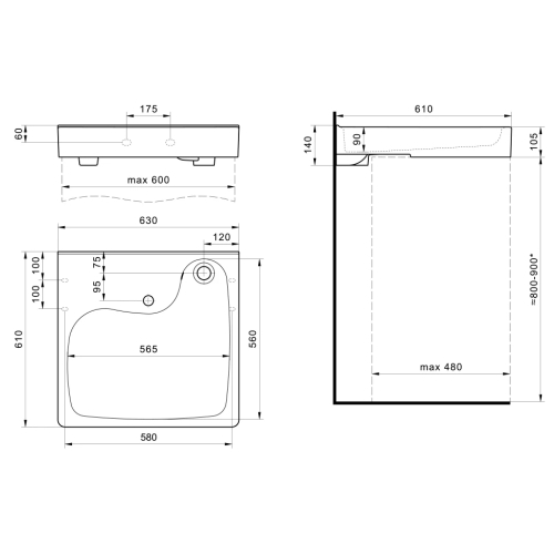Раковина над стиральной машинкой Santek Клио 60*61 с кронштейнами фото 6