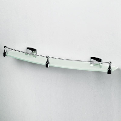 Полка стеклянная с бортиком Wasserkraft Wern K-2544 хром фото 2