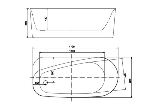 Ванна акриловая Aquatek Прима AQ-1115780 170*80, ножки, сифон фото 6