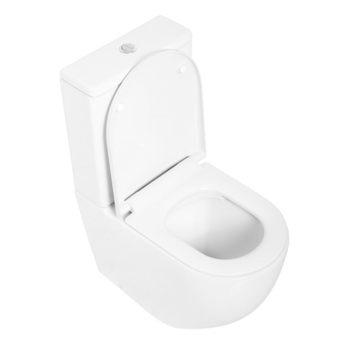 Унитаз напольный Cezares  STYLUS белый безободковый сиденье микролифт фото 3