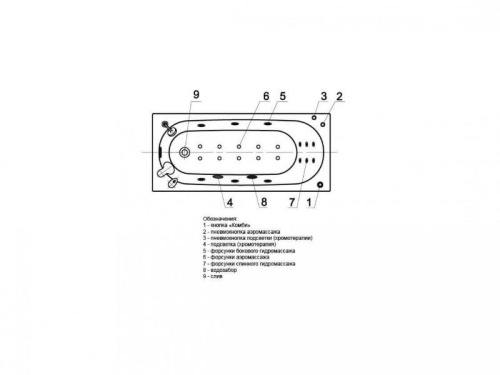 Ванна Aquatek Оберон электронное управление 160, 170*70, 180*80 гидромассажная фото 5