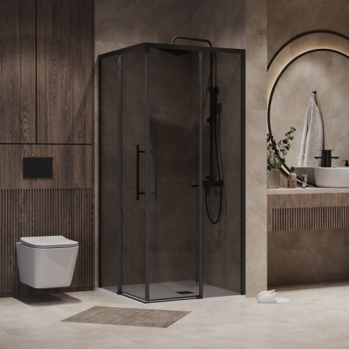 Душевое ограждение Niagara Nova NG-2829-34BLACK 90*90,стекло тонированное фото 2