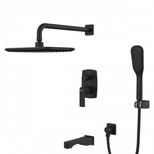 Смеситель встроенный для ванны на 3 полож Lemark URSUS LM7222BL черный