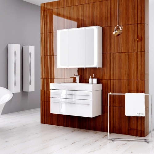 Зеркало-шкаф Aqwella Milan 80*70 100*70 c подсветкой фото 2