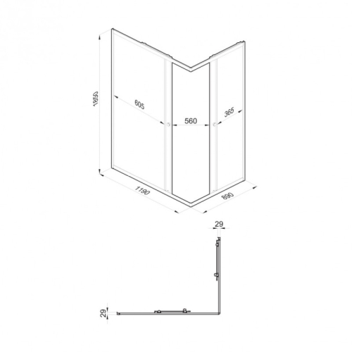 Душевое ограждение Triton Вента-Графит 120*80, 120*90 прозрачное стекло фото 6