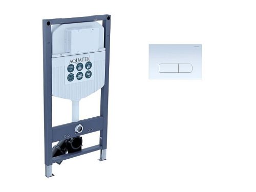 Инсталляция Aquatek Duos 50 INS-0000023 + кнопка белая, хром матовая