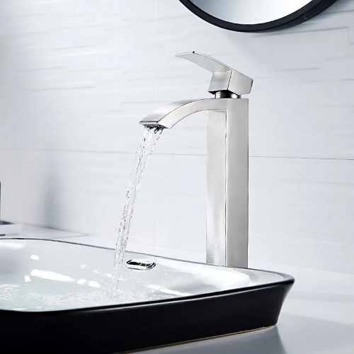 Смеситель высокий на умывальник Ledeme L71117 нержавеющая сталь фото 7