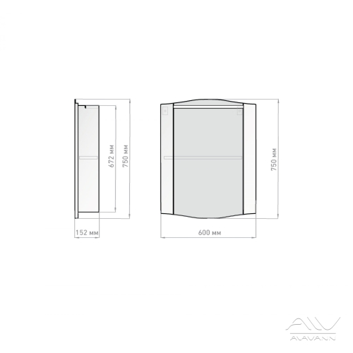 Зеркальный шкаф Alavann Silvia 60, 70 белый фото 2
