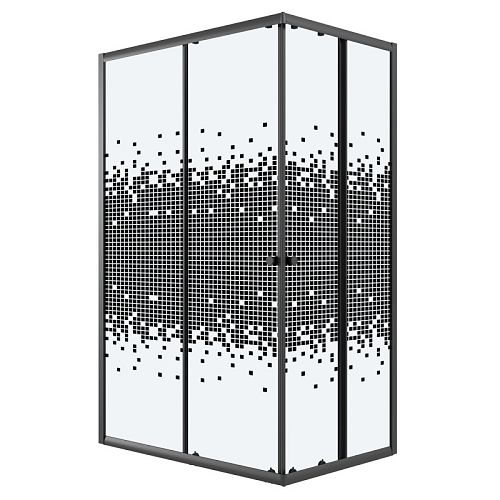 Душевое ограждение Niagara Эко/Eco NG-1018(1012)-14QBLACK 100*80, 120*80,стекло мозаика