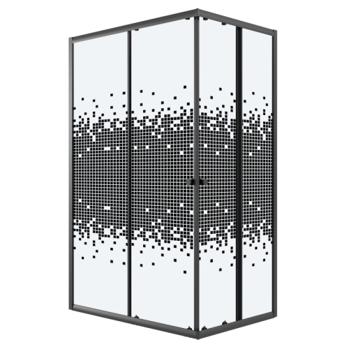 Душевое ограждение Niagara Эко/Eco NG-1018(1012)-14QBLACK 100*80, 120*80,стекло мозаика