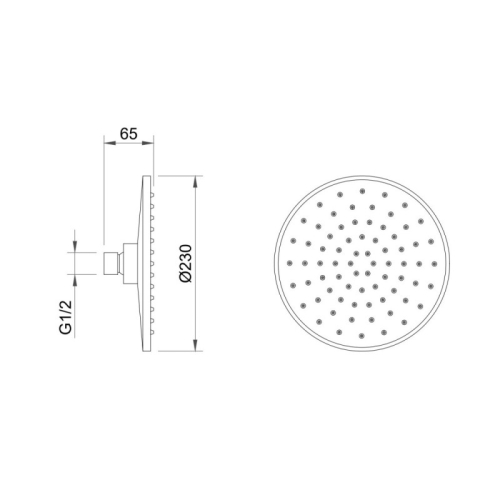 Верхний душ Berges Nardis R 072003 23 см, хром фото 2