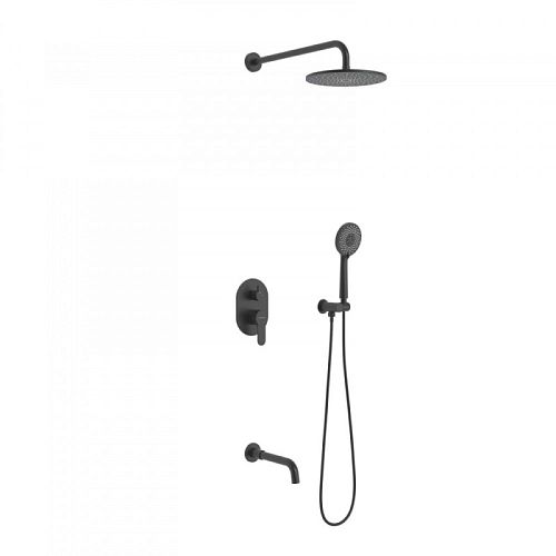 Душевой комплект Berges Ventas 3R BLACK 073008, черный матовый