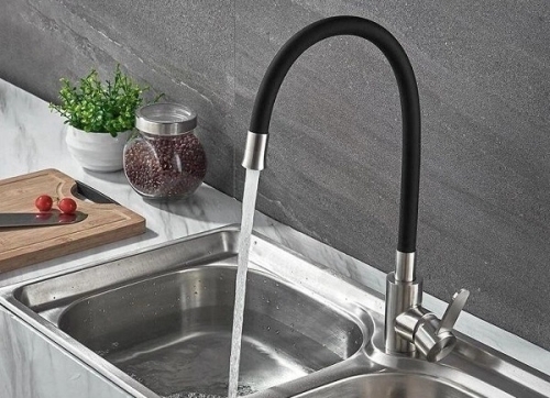 Смеситель с гибким изливом для кухни Ledeme L74004 красный, черный, белый, серый фото 3