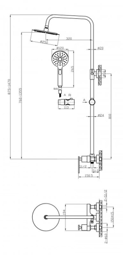 Душевая система CEZARES MOMENTO-CD-01 хром фото 2