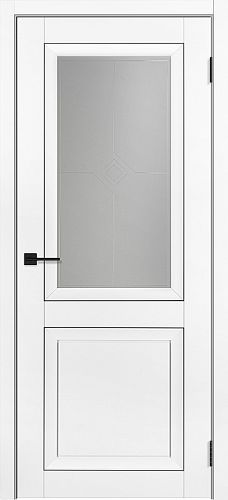 Дверь межкомнатная Tandoor Деканто ДО белый бархат, серый бархат, стекло серый сатин