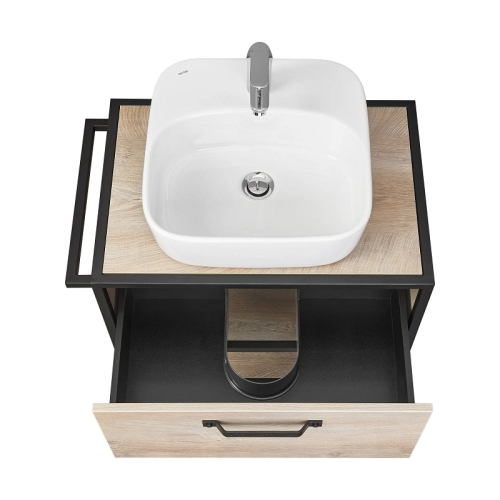 Тумба с раковиной Одри Soft Aquaton Лофт Фабрик 65, 80 Дуб Эндгрейн фото 5