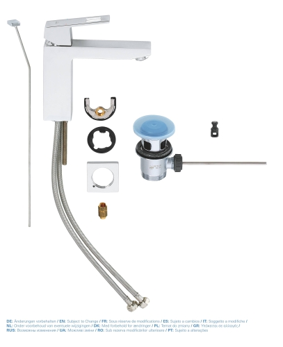 Смеситель для раковины Grohe Eurocube, M-Size, с донным клапаном, хром, (23445000) фото 5