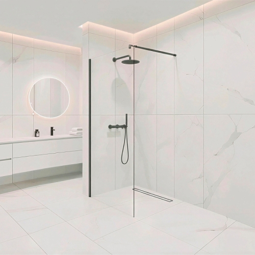 Душевая перегородка Loranto Walk-in CS-W04GG 90, 100, 120*200 профиль графит фото 2
