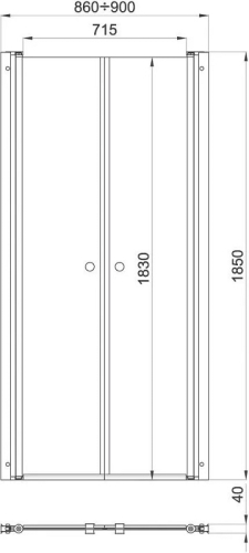 Душевая дверь Triton Дабл 90, 100 стекло прозрачное фото 7