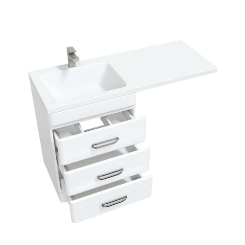 Тумба с раковиной над стиральной машиной Mirsant Fuji 120 напольная, белая фото 5