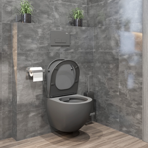 Унитаз подвесной безободковый SOLE PANDORA 2 Grey серый матовый фото 5