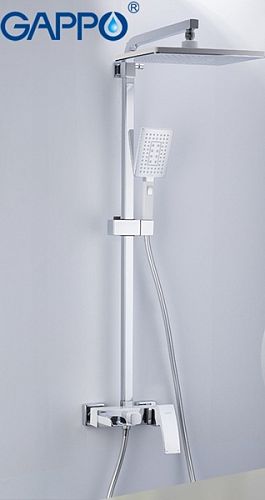 Душевая система с каскадным смесителем Gappo G2407-30 белый/хром