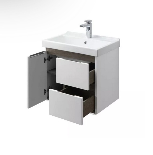 Тумба с умывальником Aquaton Рене 60, 80 Белый Глянцевый/Грецкий Орех фото 5